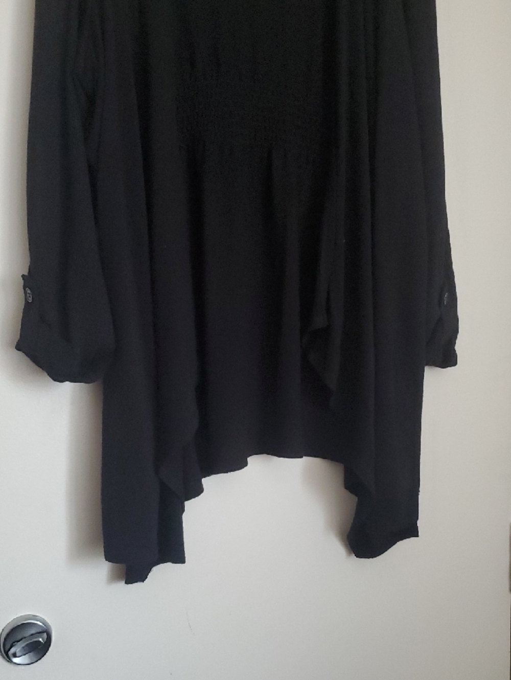 Style & Co. Black Open-Front Draped Cardigan - Picture 6 of 12